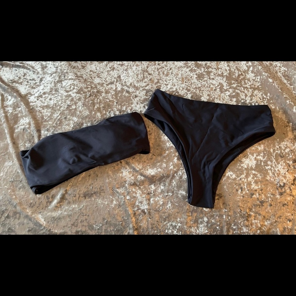 Shein Bandeau High Waist Bikini Set